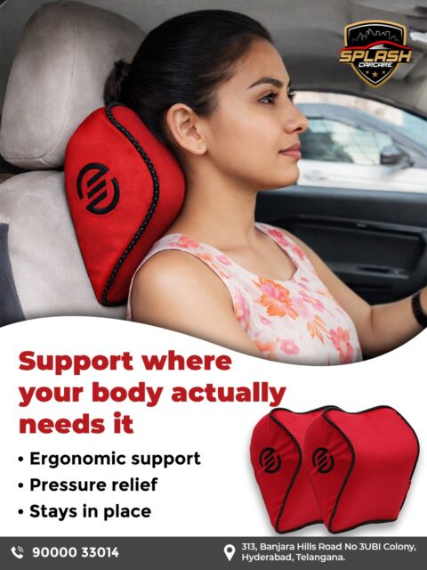 Our Neck Rest Pillow at Splash CarCare is built to keep you comfortable, without losing shape or support. Crafted with premium memory foam and a sweat-resistant cover, it hugs your posture just right. Call or visit us today.Visit us at:
313, Banjara Hills Road No 3UBI Colony, Hyderabad, Telangana - 500034
Call: +91 9000033014 | +91 8790513636
www.splashcarcare.in[neck rest pillow, car neck support, memory foam neck pillow, posture support pillow, sweat resistant cover, long drive comfort, ergonomic neck cushion, premium car accessories, Splash CarCare products, travel comfort essentials]
.
.
#SplashCarCare #NeckRestPillow #DriveInComfort #CarAccessories #TravelComfort
