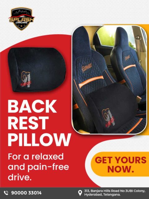 Comfort matters just as much as style when it comes to your drive. At Splash CarCare, our back rest pillows are designed to give your back the support it deserves, making every journey relaxed and strain-free. Call or visit us today.Visit us at:
313, Banjara Hills Road No 3UBI Colony, Hyderabad, Telangana - 500034
Call: +91 9000033014 | +91 8790513636
www.splashcarcare.in[car back rest pillow, car seat lumbar support, comfortable car accessories, ergonomic car back support, long drive comfort accessories, premium car interior accessories, car comfort solutions, Splash CarCare Banjara Hills, car accessories Hyderabad]
.
.
.
#SplashCarCare #CarComfort #BackRestPillow #DriveInComfort #PremiumCarAccessories
#BanjaraHills #HyderabadCars #sm4dm