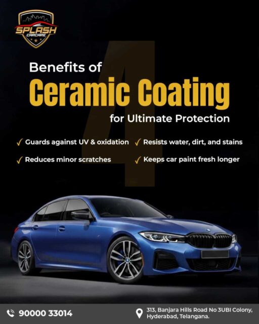 Why settle for a temporary wax when you can have permanent protection?Ceramic coating at Splash Car Care keeps your paint fresh longer and resists water, dirt, and stains.
.
.
.
.
#SplashCarCare #CeramicCoating #CarDetailingHyderabad #BanjaraHills #PaintProtection #AutoDetailing #CarCareTips #HyderabadCars #LuxuryCarCare #CarMaintenance #sm4dm