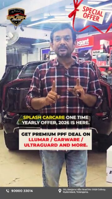 Splash Carcare brings you the One-Time Yearly Offer 2026 on premium Paint Protection Films. Choose from top brands like Llumar, Garware, Ultraguard and more. Call or visit us today.[paint protection film Hyderabad, PPF brands Llumar Garware Ultraguard, car detailing offers 2026, premium car protection films, auto detailing services Hyderabad]
.
.
.
#SplashCarCare #PPFOffer2026 #PaintProtectionFilm #CarCareIndia #CeramicCoating AutoDetailing CarProtection LuxuryCarCare HyderabadCars DetailingExperts