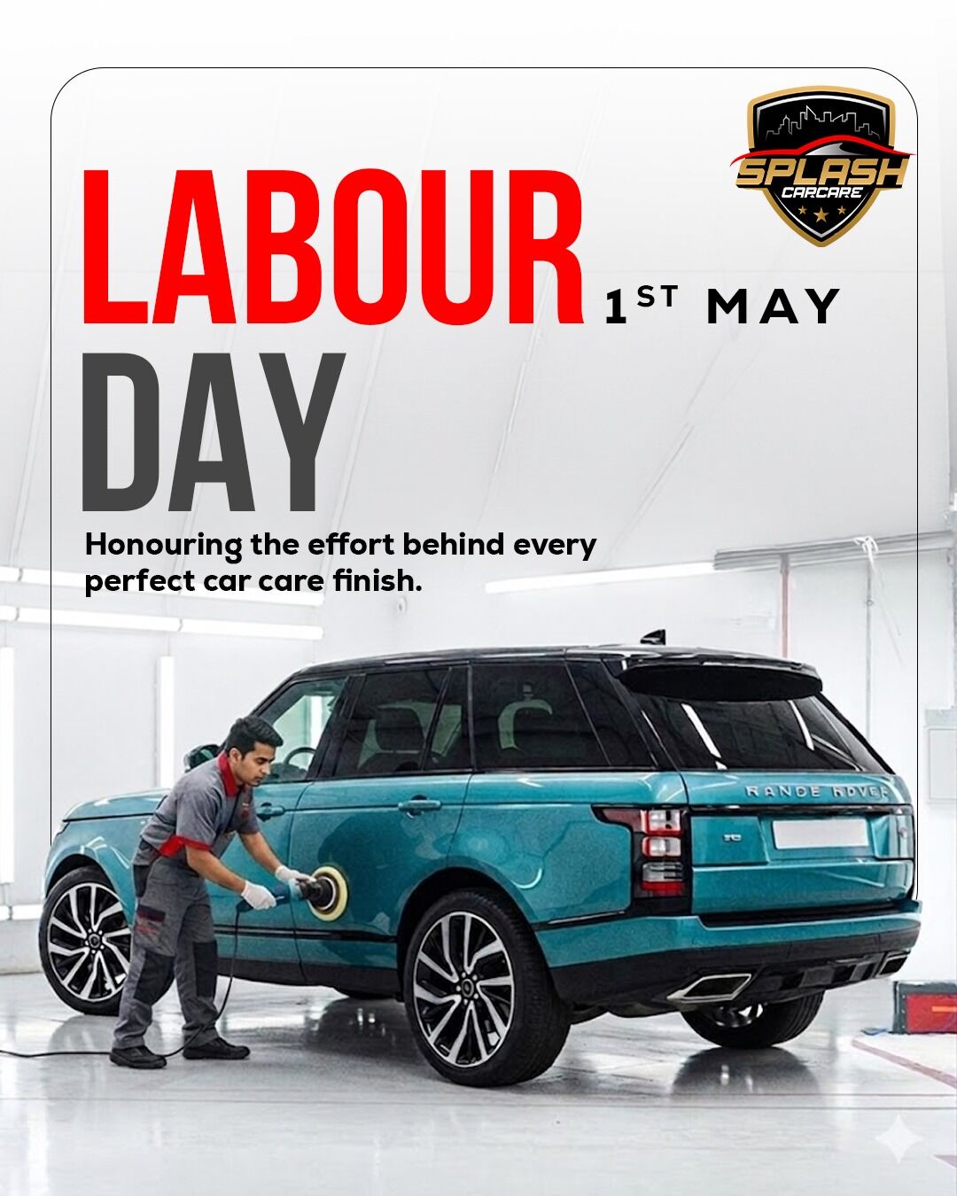 This Labour Day, we honour the effort that goes into making every car look flawless. At Splash Carcare, our team works with passion to deliver unmatched shine and protection. Visit or call us today.
Visit us at:
313, Banjara Hills Road No 3UBI Colony, Hyderabad, Telangana - 500034
Call: +91 9000033014 | +91 8790513636
www.splashcarcare.in[Labour Day car care, paint protection film Hyderabad, car detailing services, auto detailing Hyderabad, premium car care solutions]
.
.
.
#LabourDay #SplashCarCare #CarDetailing #PaintProtectionFilm #CarCareHyderabad #AutoDetailing #CarShine #PPFIndia #LuxuryCarCare #HyderabadCars #sm4dm
